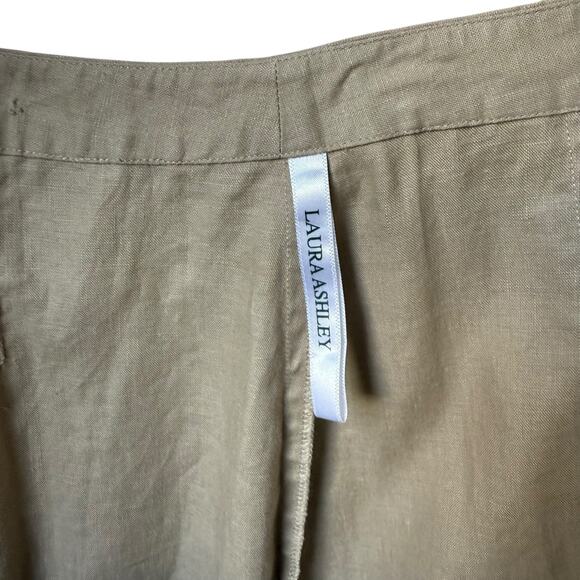Laura Ashley Vintage wrap linen tan lightweight midi skirt size 10 - Picture 4 of 5